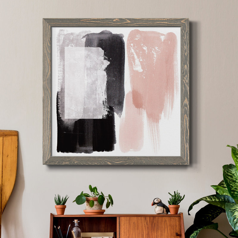 Toile avec cadre en V Coexistance - prêt à accrocher, gris, H 17 po x l 17 po x P 1,5 po