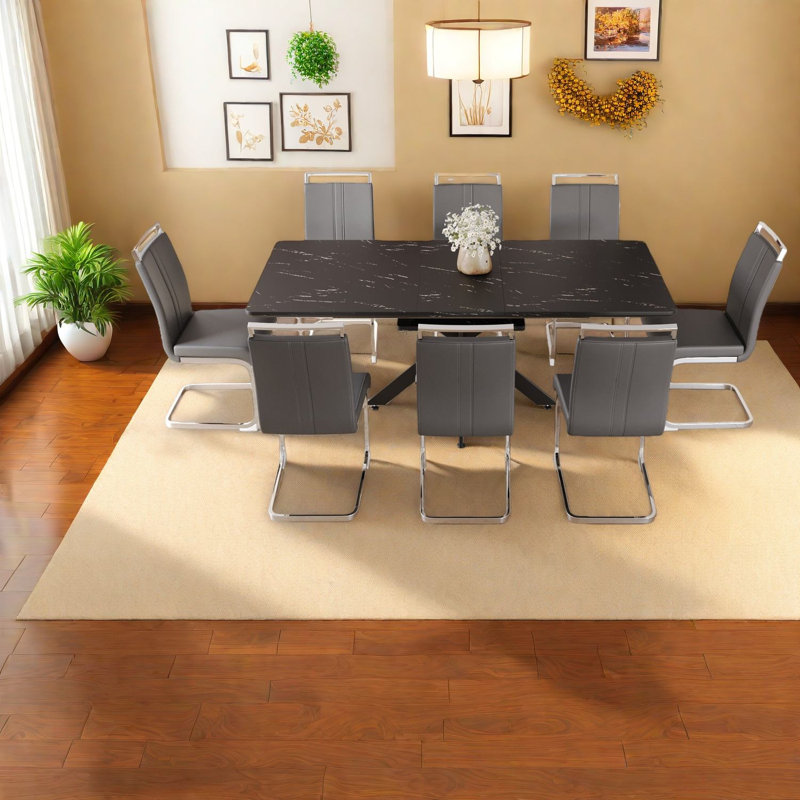 Ensembles de table de salle à manger extensible (doit inclure à la fois la table et la chaise), MDF en métal Modern Home