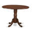 L'ensemble de table de salle à manger 3 pièces contient une table de cuisine ronde avec Dropleaf et 2 chaises de salle à manger, 42 x 42 pouces, acajou-656376931-656376930