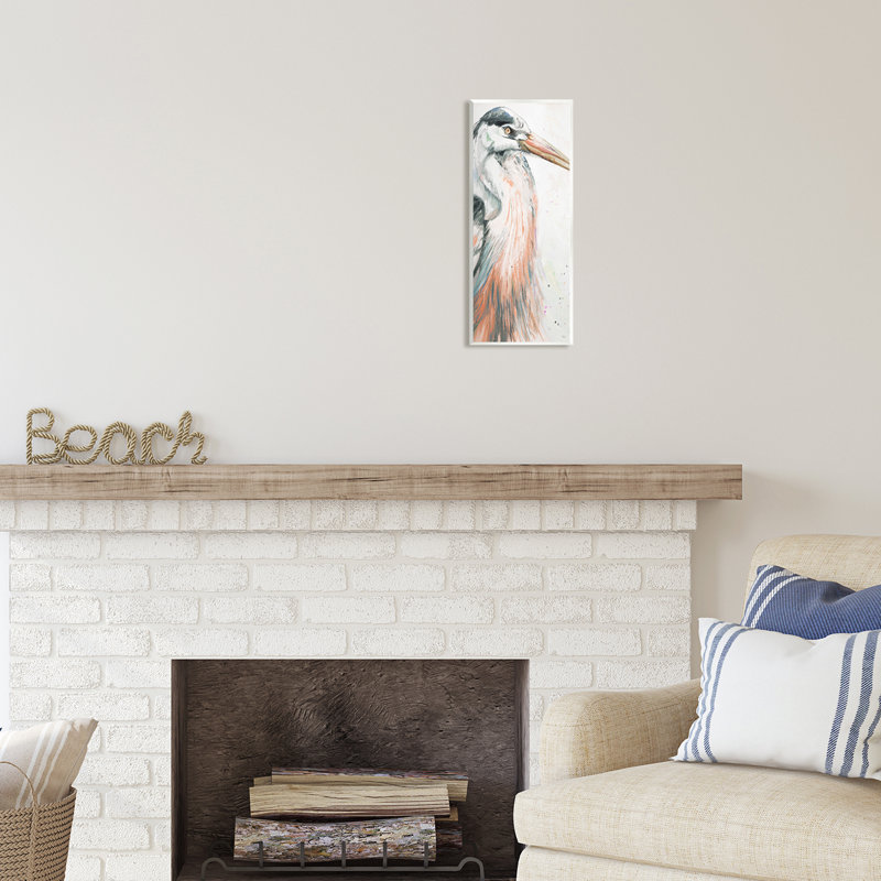 «Stupell Industries Modern Heron Portrait», art mural sur toile par Patricia Pinto, H 17 po x l 7 po x P 0,5 po