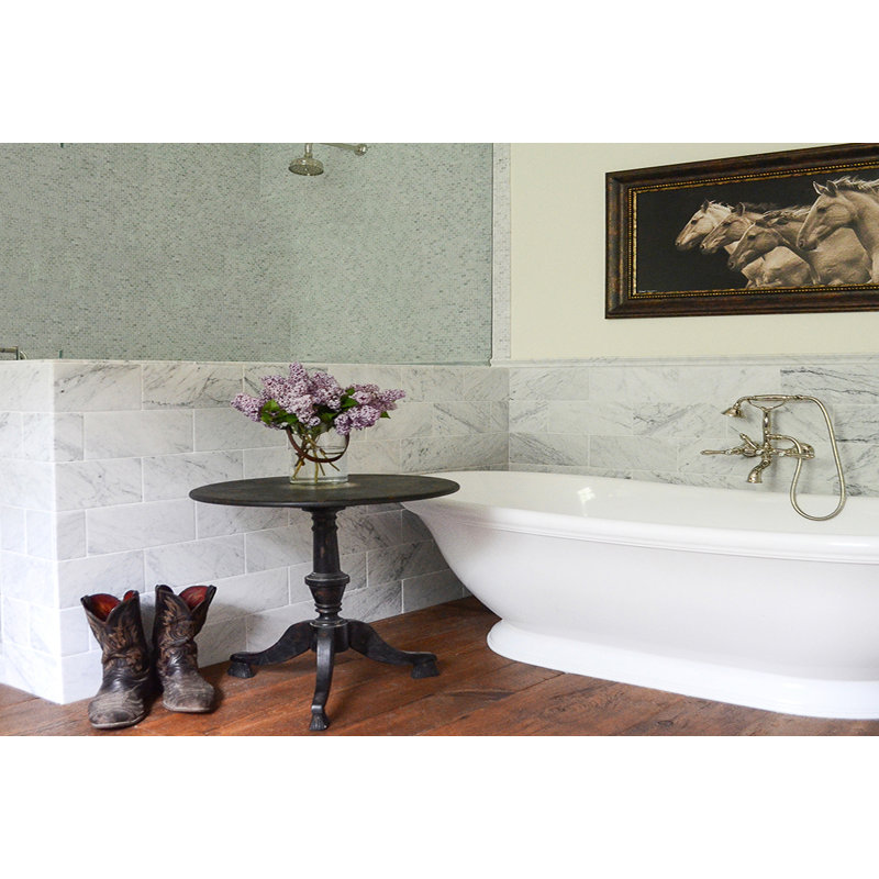 Georgetown 70'' L Freestanding Soaking Bathtub, Glossy White