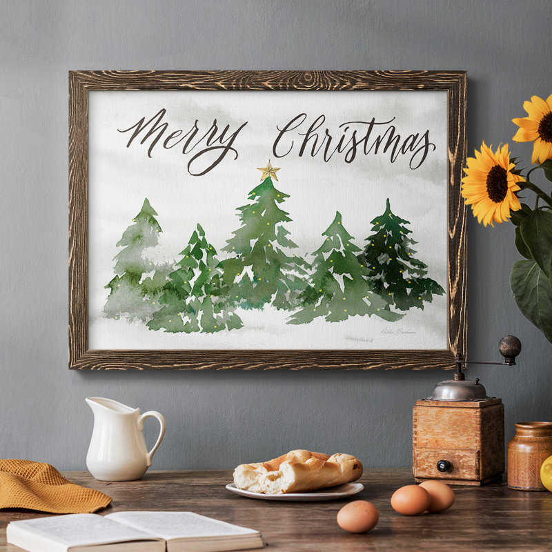«Merry Christmas», reproduction d'art sur toile, Noyer, H 18 po x l 26 po x P 1,5 po