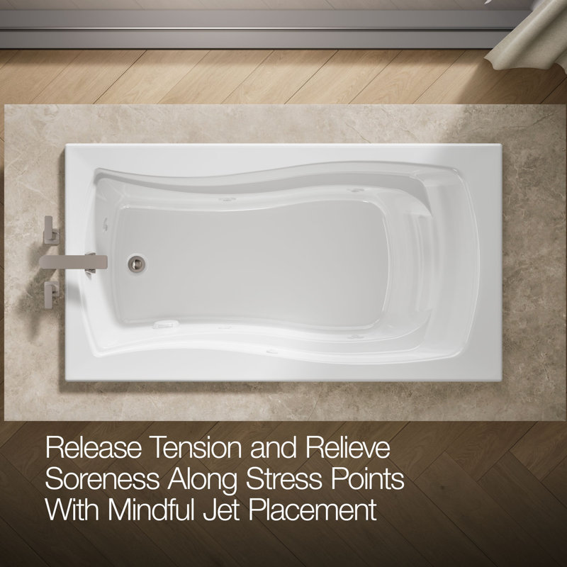 Mariposa® 66" x 35.875" Whirpool Bathtub, White