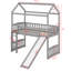 Lit mezzanine simple avec glissade, structure de lit mezzanine en bois avec échelle et toit pour enfants-1495746305