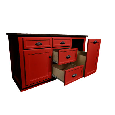 Zefirino Solid Wood Kitchen Island