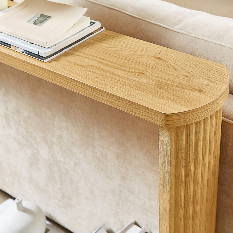 70.1" Narrow Console Table, Natural Wood