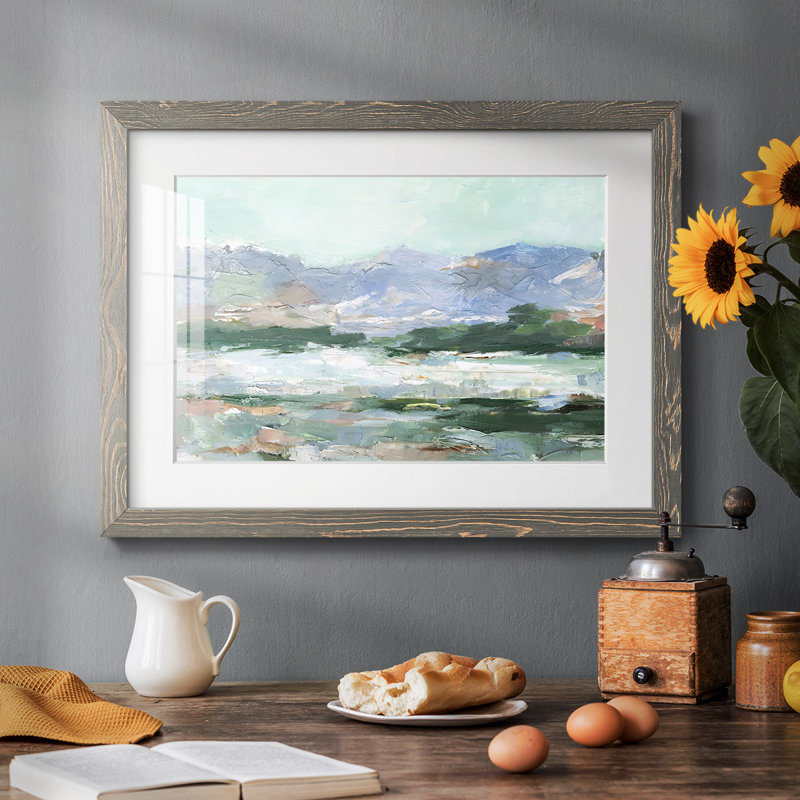 «Pastel Mountain View II», reproduction de cadre photo simple, Gris, H 28 po x l 42 po x P 1,5 po