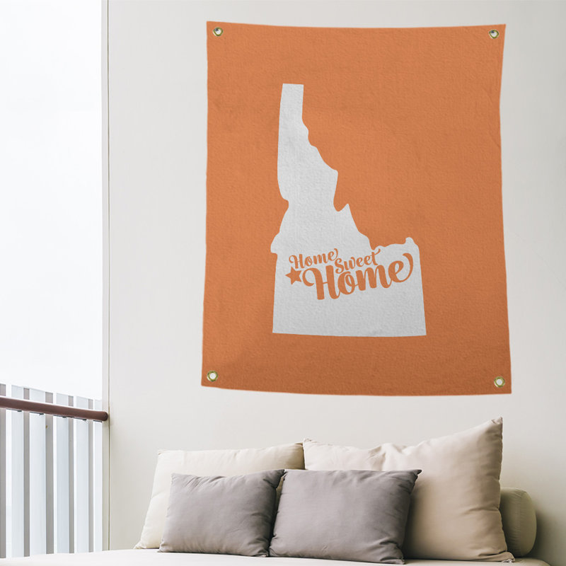 Tapisserie murale boise doux pour la maison, H 36 po x l 26 po, Orange