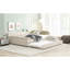 Grand lit tapissier avec gigogne simple, structure en lin beige-1807762586