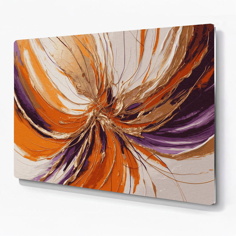 «Lyrical Abstraction 98», art mural en métal brun, H 11 po x l 14 po