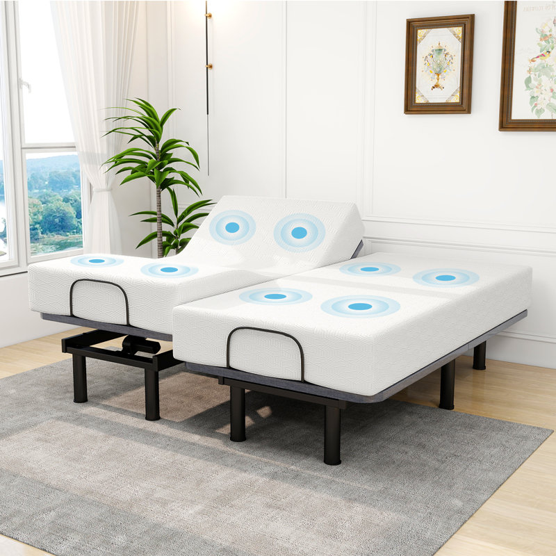 Harlequin Massaging Zero Gravity Adjustable Bed with Wireless Remote, Split King