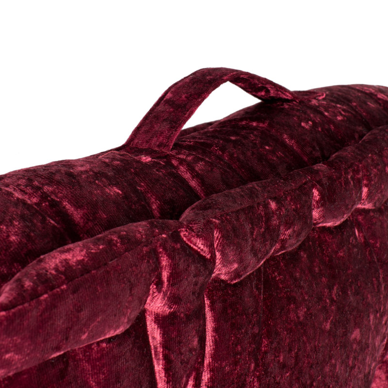 Belia Burgundy Velvet Square Floor Pillow