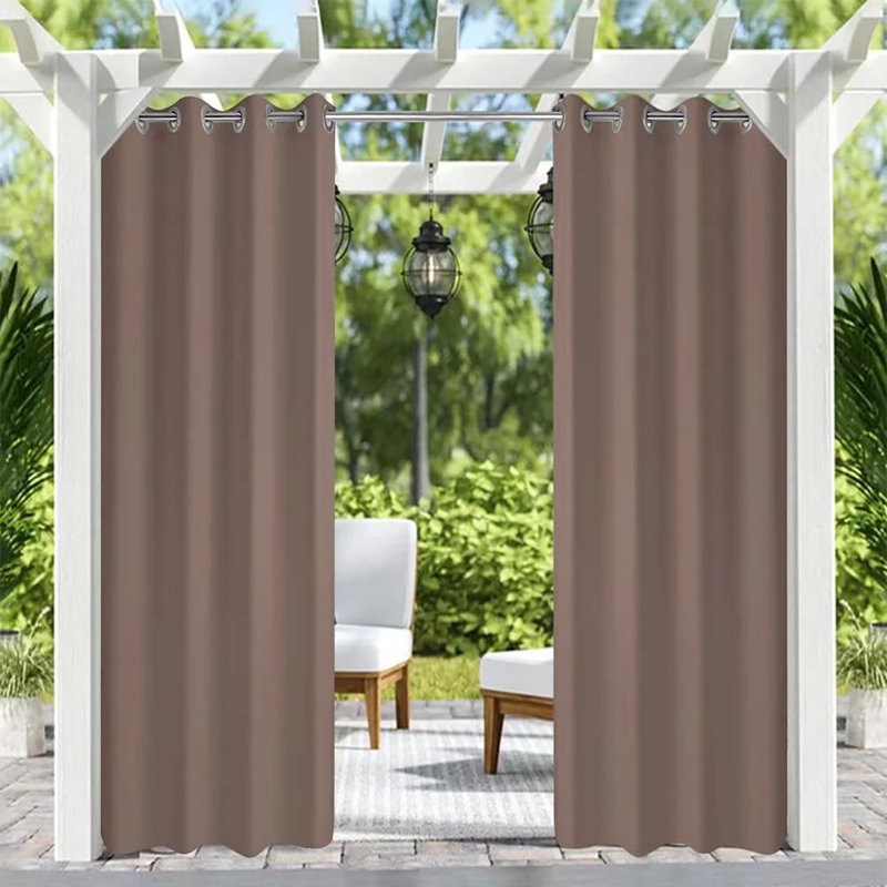 Panneau de rideau simple occultant avec œillets, L 50 po x L 120 po, Beige