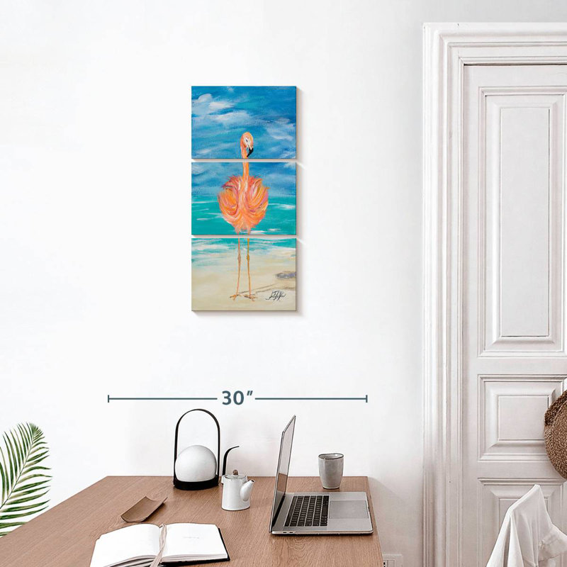 Beach Flamingo I, H 27 po x l 12 po