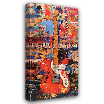 Guitare abstraite rouge
