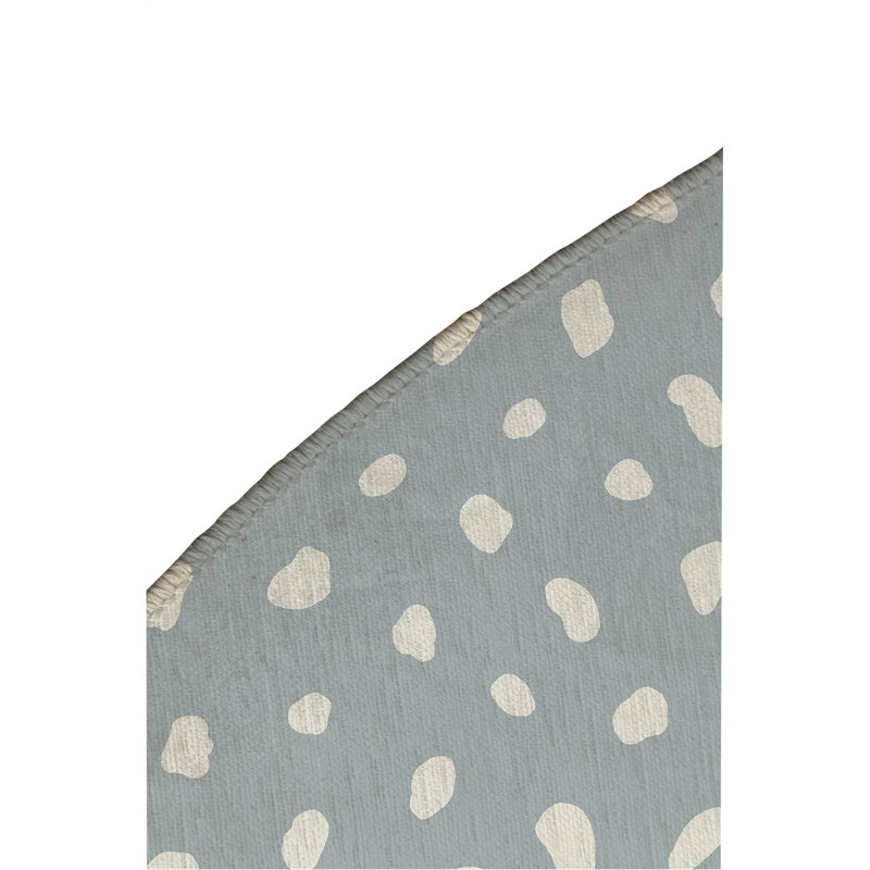 Paint Drop Non-Slip Outdoor Rug, Round 5'