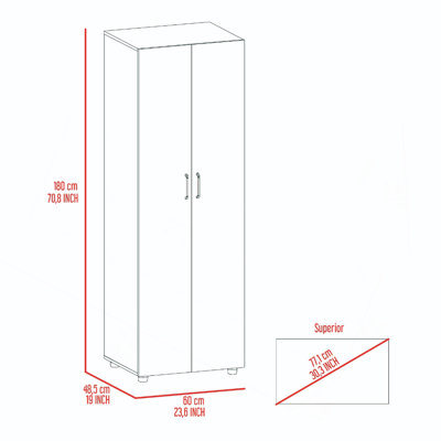 Slim Armoire Barkley, chambre à coucher, noir
