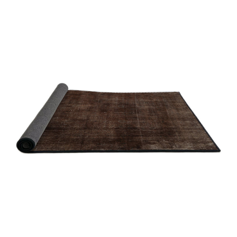 Tapis traditionnel brun foncé, Rond 5 pi