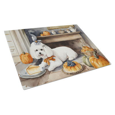 Planche à découper en verre Bichon Frise