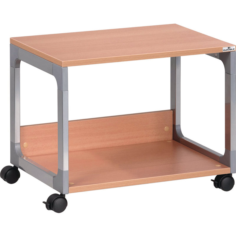 Durable  System 48 Multi-Function Trolley, Metal, 2 Shelves, 23.6 X 18.7 X 17, Beech, Brown