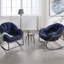 Siège berçant bleu marine avec structure solide - pour le jardin, le salon, la chaise élégante dans le cadre de la véranda, design ergonomique extérieur