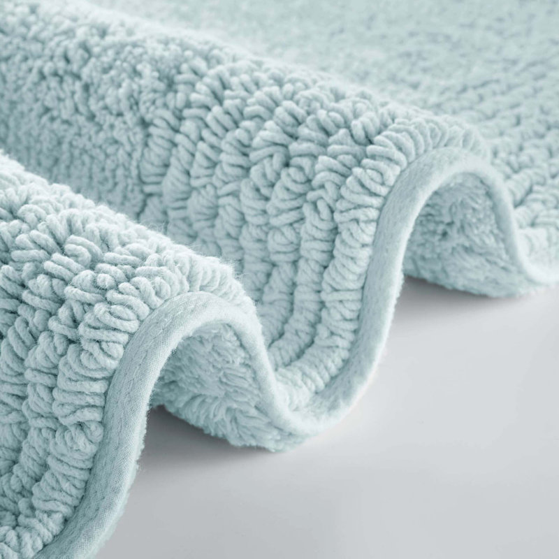 1 tapis de bain réversible 100% coton touffeté 3000 g / m², L 24 po x l 17 po, Bleu