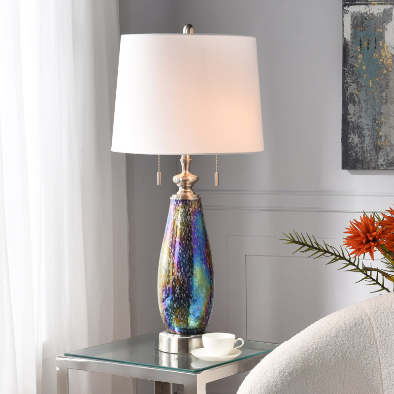 Glass Table Lamp - Wellen - White Shade