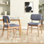 Ensemble de 2 chaises de salle à manger rembourrées Mid-Century avec structure en bois d'hévéa