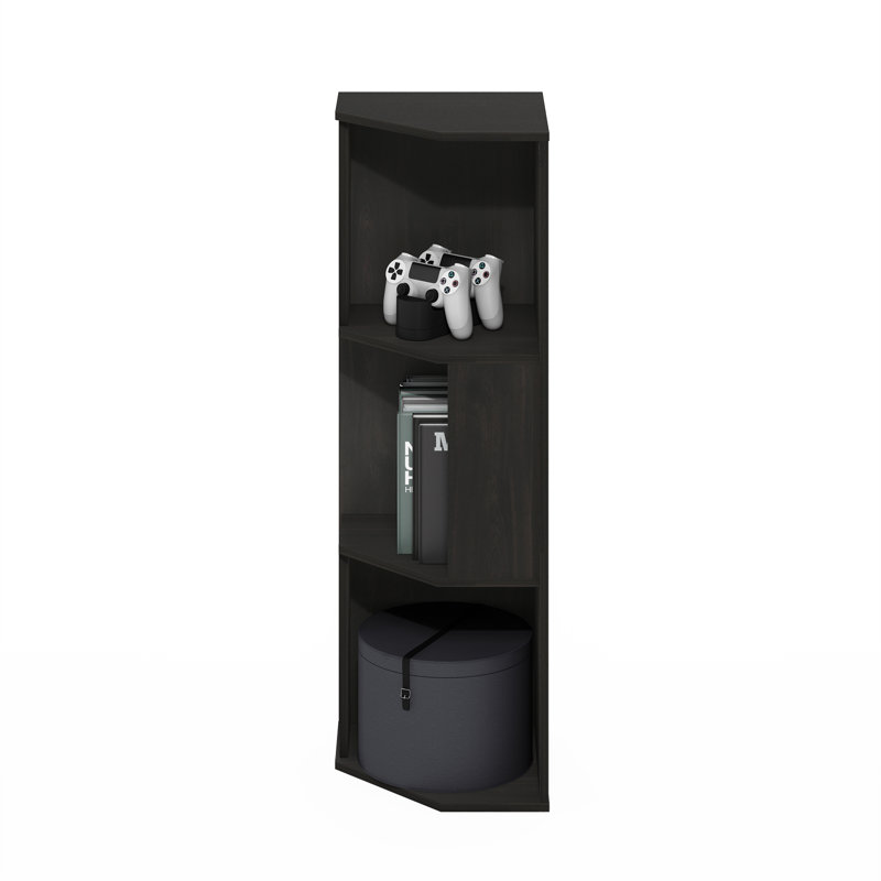 Sharee 3-Tier Freestanding Corner Shelf Bookcase, Bookshelf,, Espresso