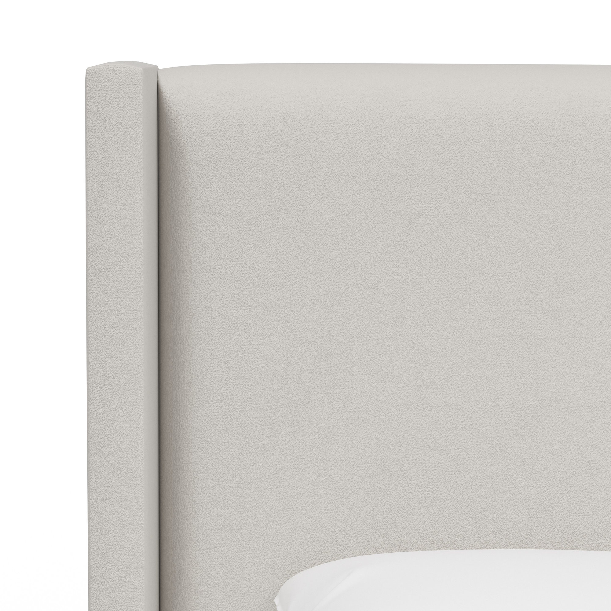 Hanson Upholstered Wingback Bed, Twin, Bella Light Gray Performance Velvet
