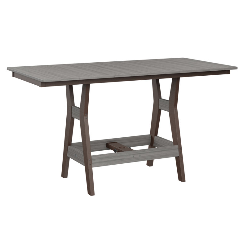 Table rectangulaire à hauteur de comptoir 66 po Berlin Gardens Harbor, Bois flottant gris, 35.5" H x 66" W x 33" D