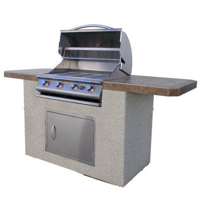 1 -Piece 4-Bunner Liquid Propane BBQ Grill Islands