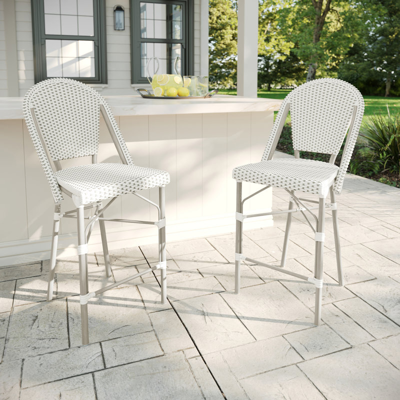 Tabourets de bar bistro Martha Stewart, Blanc / gris, Bois gris