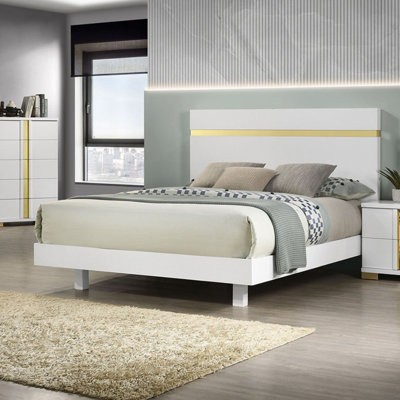 1pc Bed Underbed LED Modern Bedroom Furniture Acrylic Trim Mattress Ready Bedframe