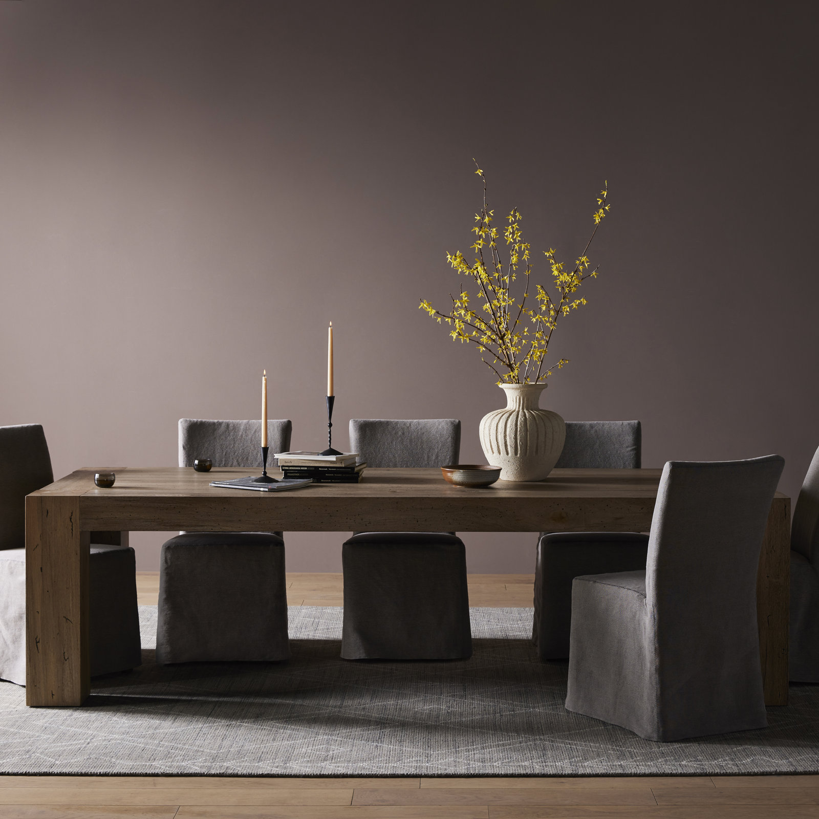 Lockney 108'' Dining Table, Rustic Wormwood Oak, 30'' H x 108'' W x 43'' D