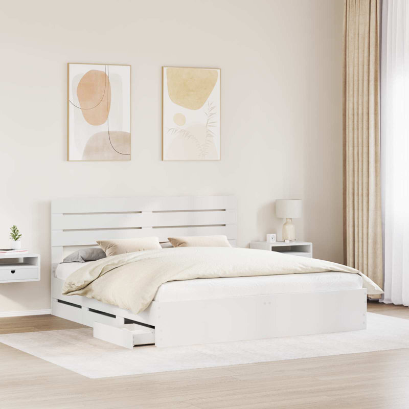 Bed Frame, Super King (6'), White
