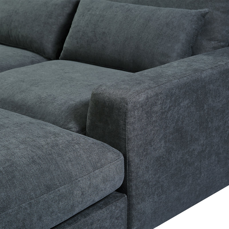 Wide Modern Large L-Shape Feather Filled Sectional Sofa, Convertible Sofa Couch with Reversible Chaise,sectional couch,sectionals