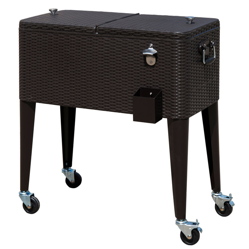 Chariot à glaçons sur roulettes Outsunny 80 QT