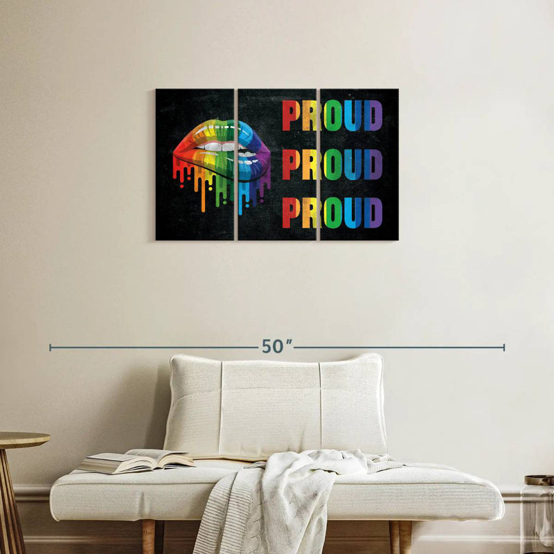 Tergel Rainbow Lips, 20" H x 33" W