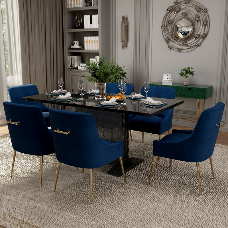 Table de salle à manger extensible pour 6 personnes Magallanes, Blanc, Noir