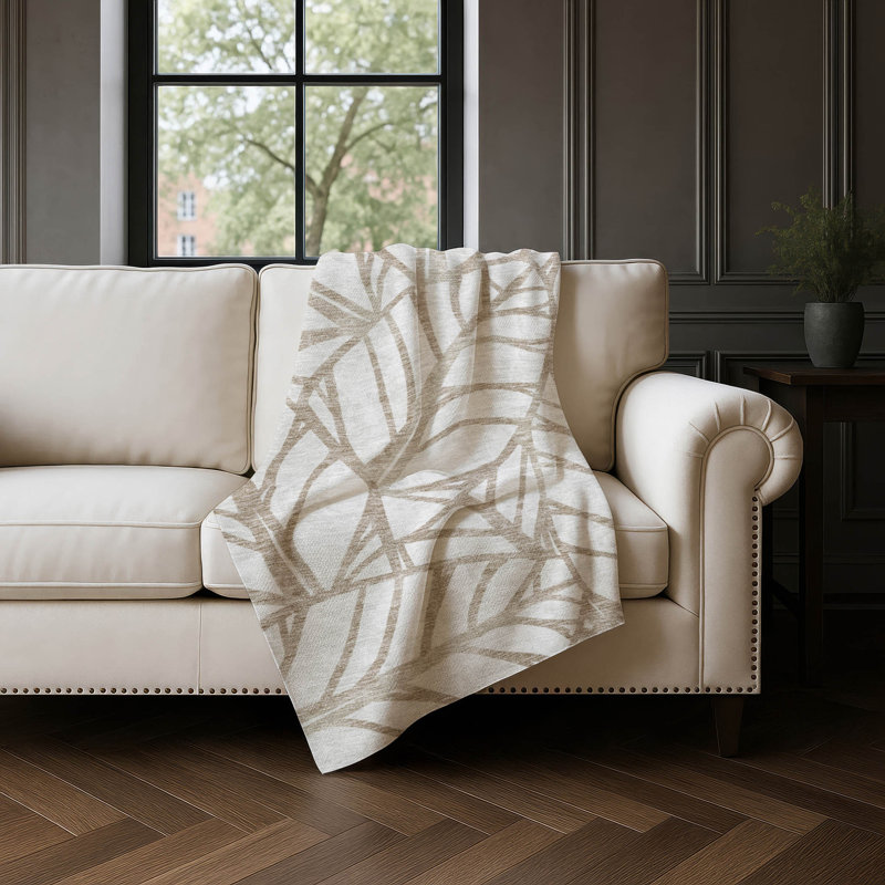 Jeté floral Addison Sherpa ASB741, Beige