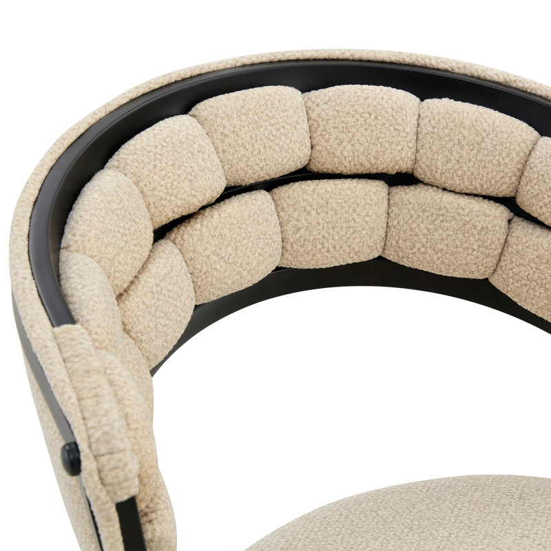 Chaise rembourrée en velours Vesta, Beige