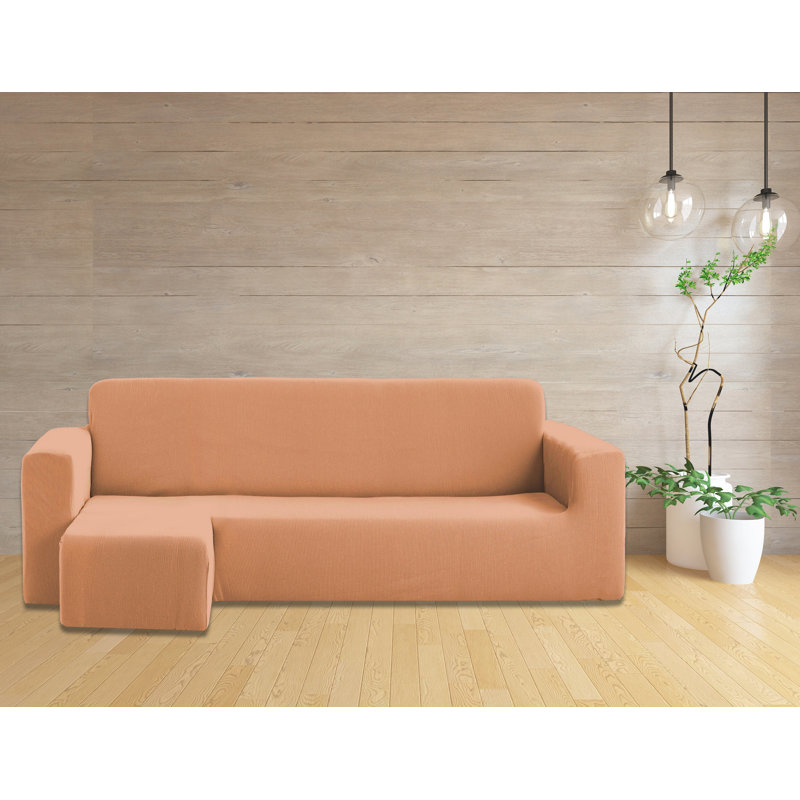 Rustica Chaise Lounge Slipcover, Short Left Chaise Longue, Orange