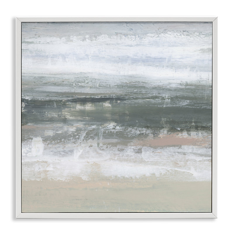 Giclée encadrée, par Ethan Harper, Estampe numérique encadrée blanc bord de mer, H 24 po x l 24 po