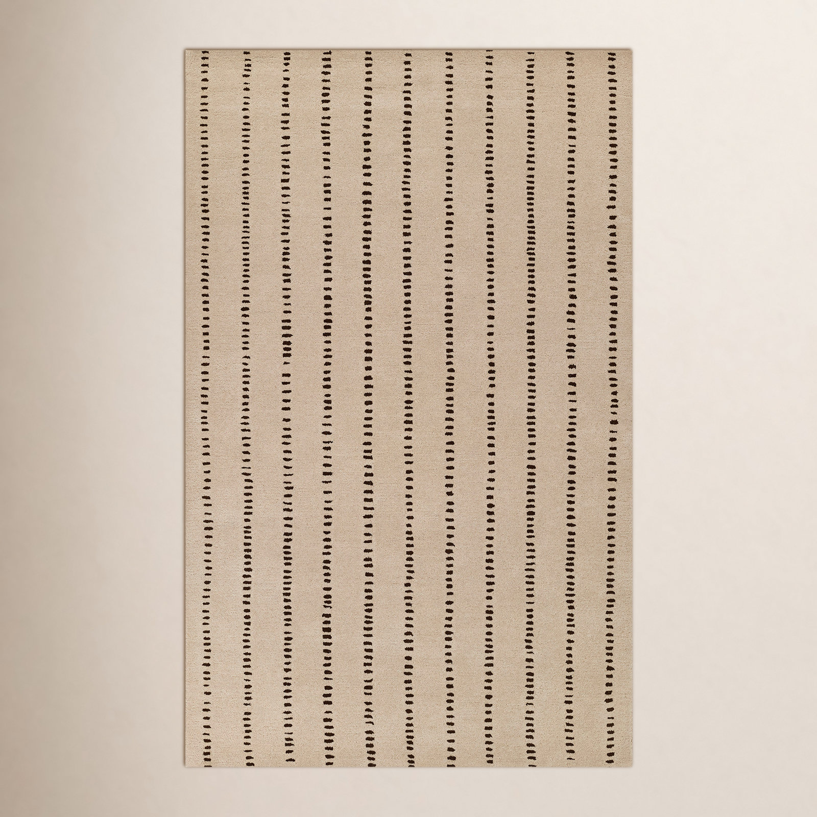 Austen Beige Hand-Tufted Striped Wool Rug, Rectangle 9' x 12'