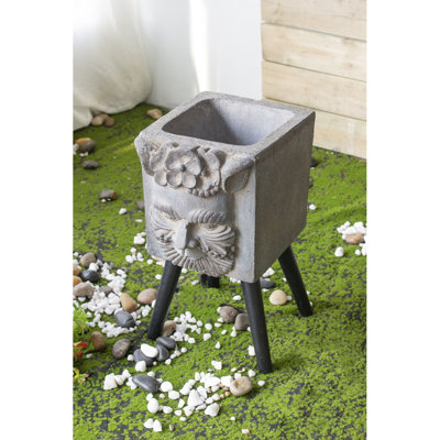 11" X 13" X 22" Greek God Statue Planter With Legs