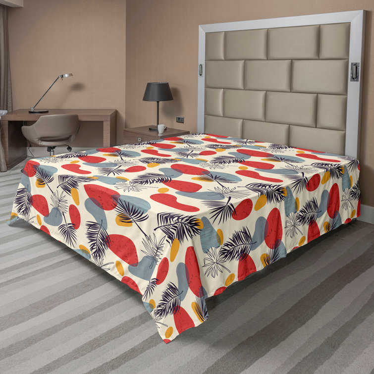Ambesonne, drap plat floral pivoines, art botanique printanier