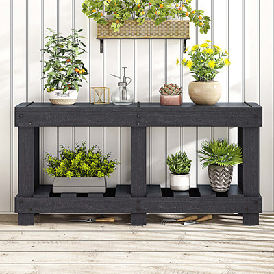 Wood Storage Console Table for Hallway, Living Room