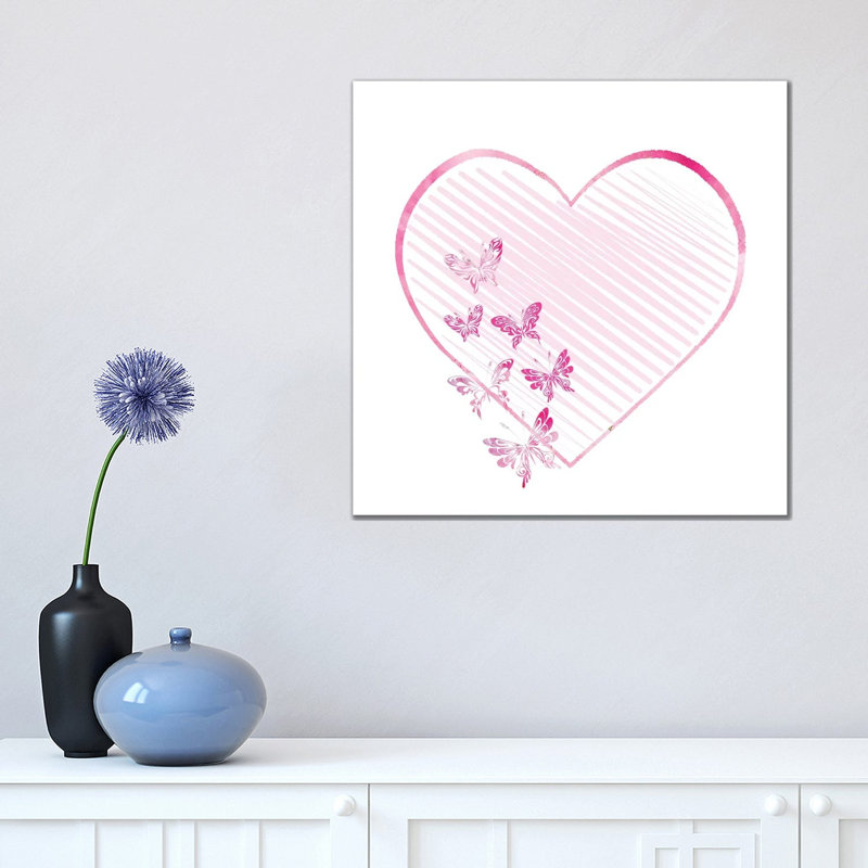 Butterfly Heart II by Ann Bailey - Wrapped Canvas Gallery-Wrapped Canvas Giclée, 45.72 cm H x 45.72 cm W x 1.91 cm D