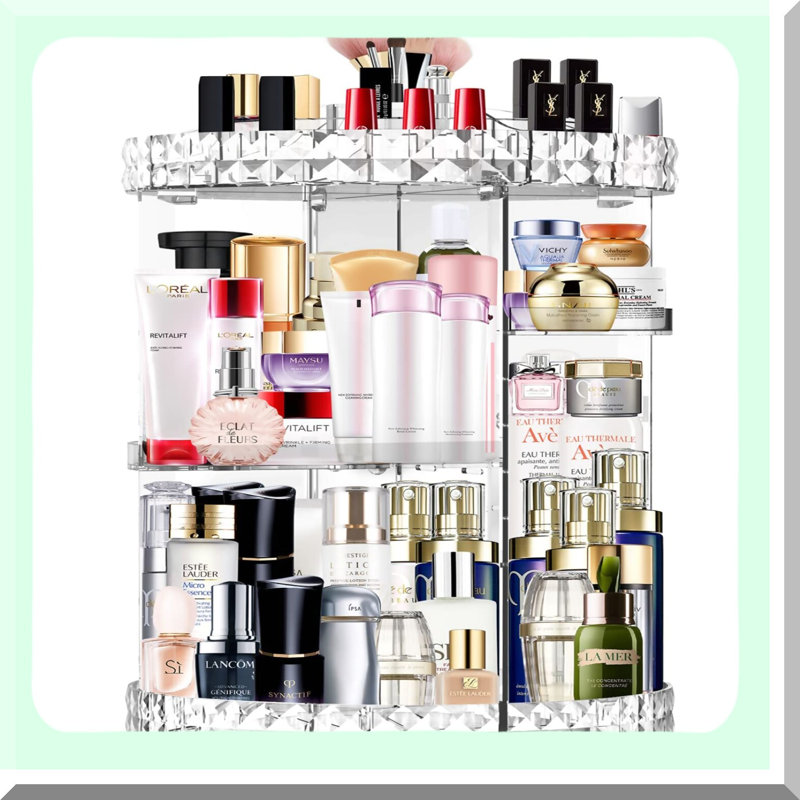 360° degree Spin Makeup Tower - Adjustable 7-Layer Cosmetic Storage Solution